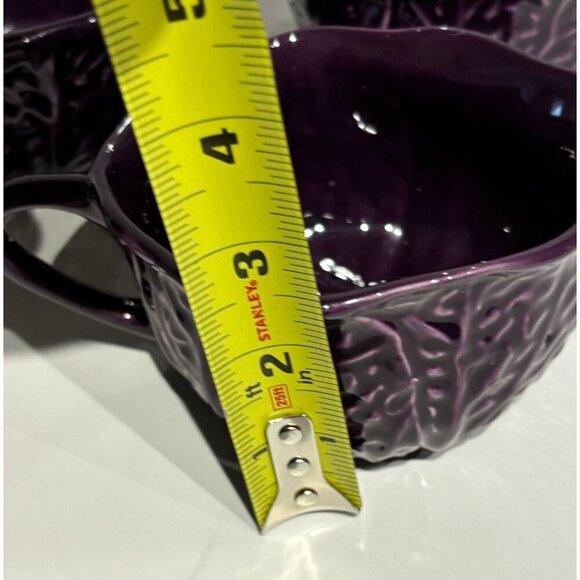 Set of 3 Purple Ceramic Vine & Leaves Cups by Faiancas Neto & Gomes Portugal - Picture 7 of 11